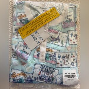 Roller Rabbit Paris Monkey Pajamas Kids 14 XXS Girls Polo NWT Guft Ready